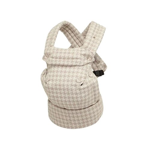 PouchCo Comfort Baby Carrier - Beige & White Houndstooth