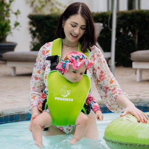 PouchCo Aqua Neoprene Waterproof Baby Carrier - Lime Green