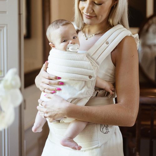 PouchCo Ergonomic Premium Baby Carrier - Oatmeal - Image 10
